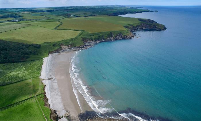 Aerial shot of a coastline